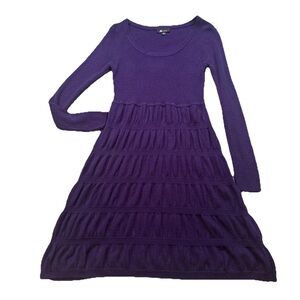 AB Studio Women’s Eggplant Purple Soft Knit  Sweater Dress Size Medium Fast Ship